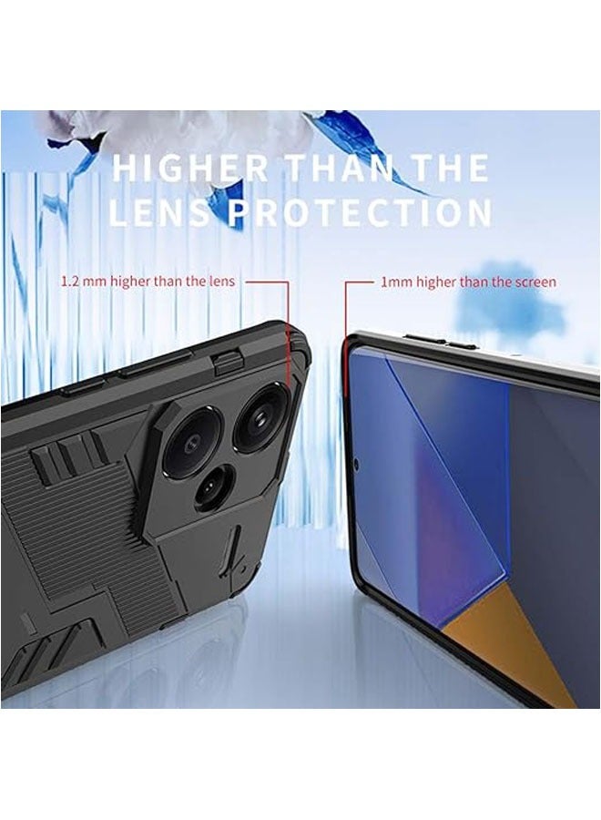 Xiaomi Redmi Note 13 Pro Plus 5G (Pro+) Case, Soft Silicone and Hard PC Shock Resistant Case, Phone Case with Foldable Stand, Non-Slip and Armor Design - Image 4